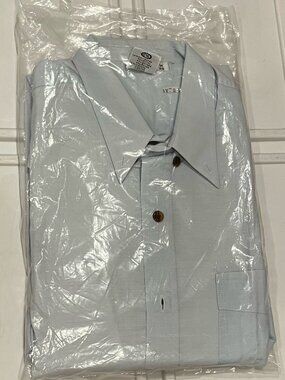 MENS LARGE long sleeve collared shirt light blue
